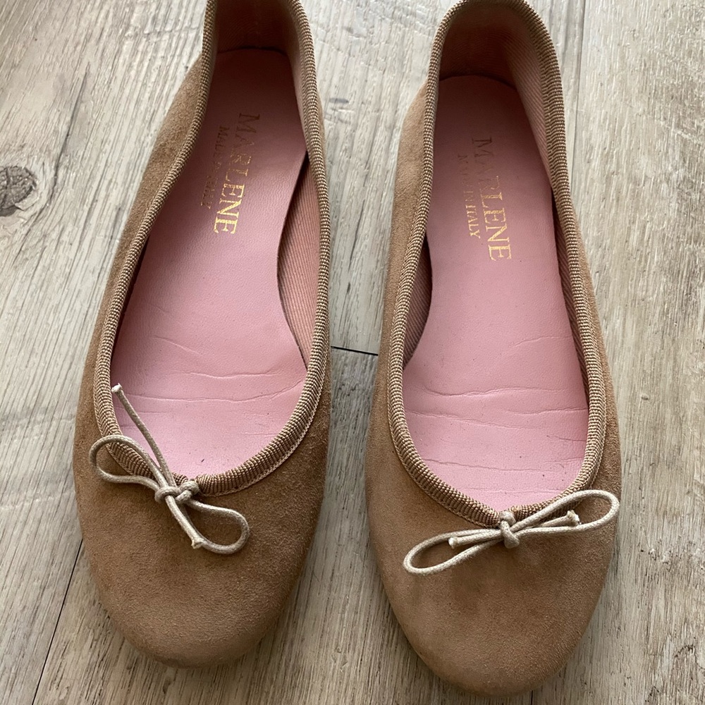 Suede classic ballet Italian shoes, Size 36